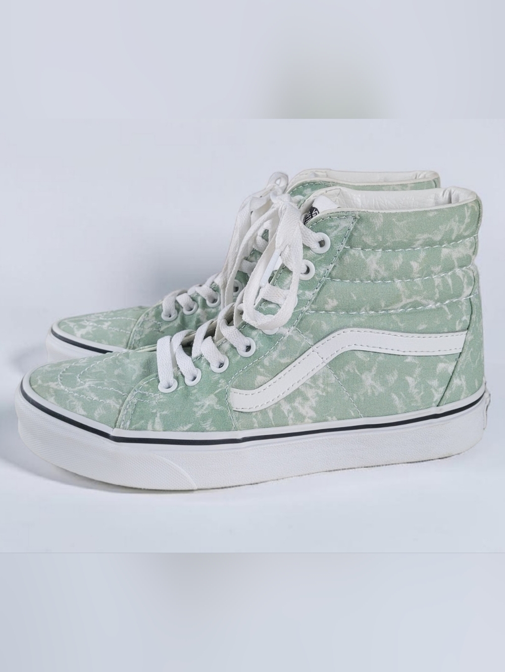 Vans Sk8-Hi Washes High-Top Sneakers, Green, White, Women's 7.5, Men's 6